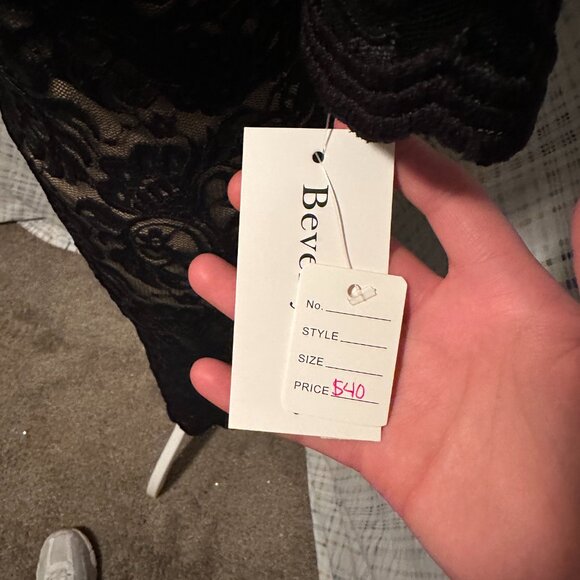 Black Floral Lace Dress (mid-length)